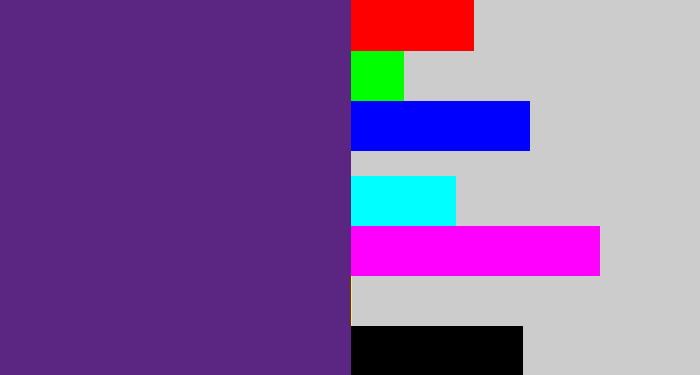 Hex color #5a2681 - darkish purple