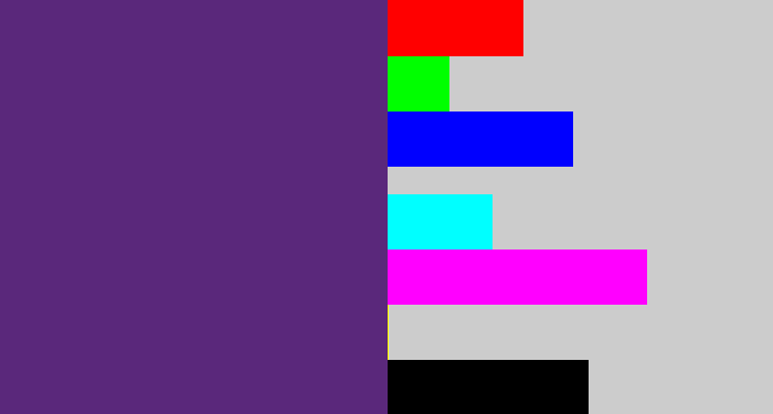 Hex color #5a287b - darkish purple
