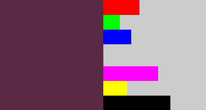 Hex color #5a2a45 - purple brown