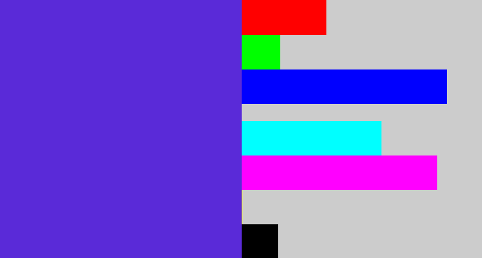 Hex color #5a2ad8 - blue purple