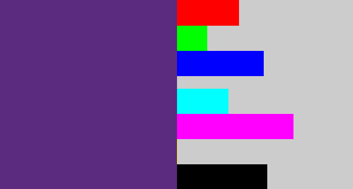 Hex color #5a2b7e - darkish purple