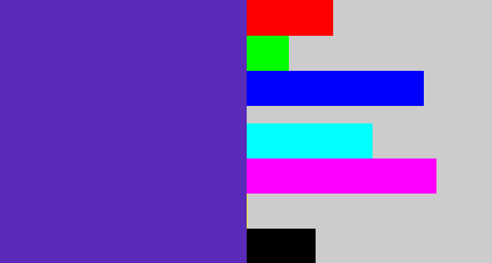 Hex color #5a2bb8 - blue purple