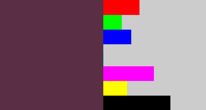 Hex color #5a2e45 - purple brown