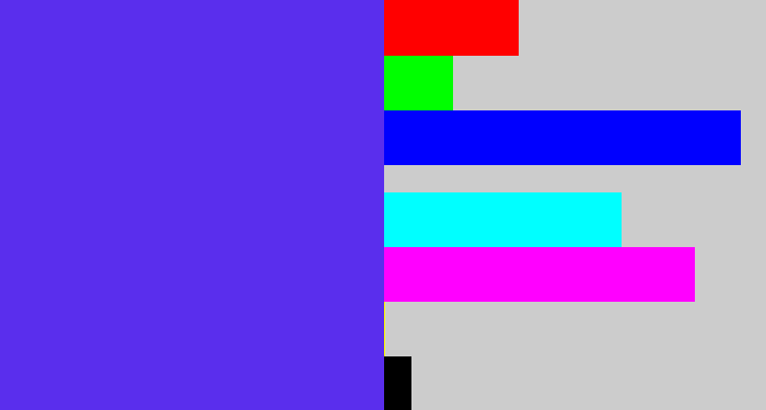 Hex color #5a2eed - purpley blue
