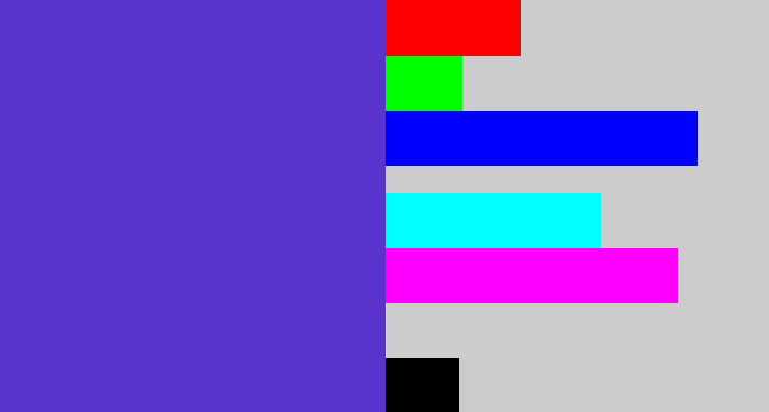 Hex color #5a32ce - blurple