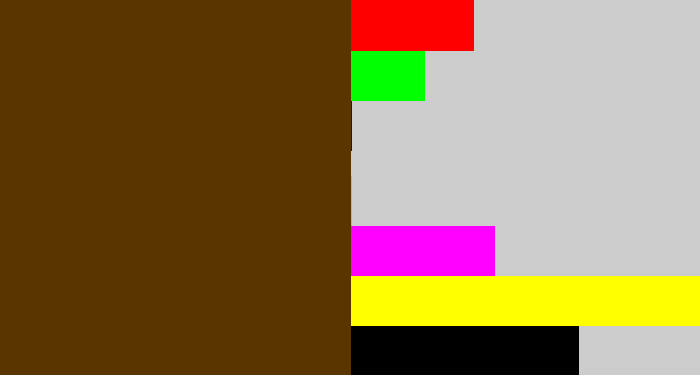 Hex color #5a3500 - brown