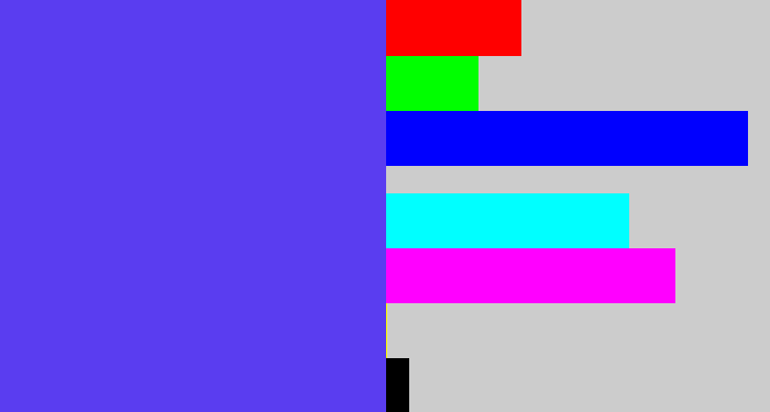 Hex color #5a3df0 - purpleish blue