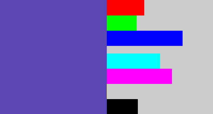 Hex color #5a47b4 - bluey purple