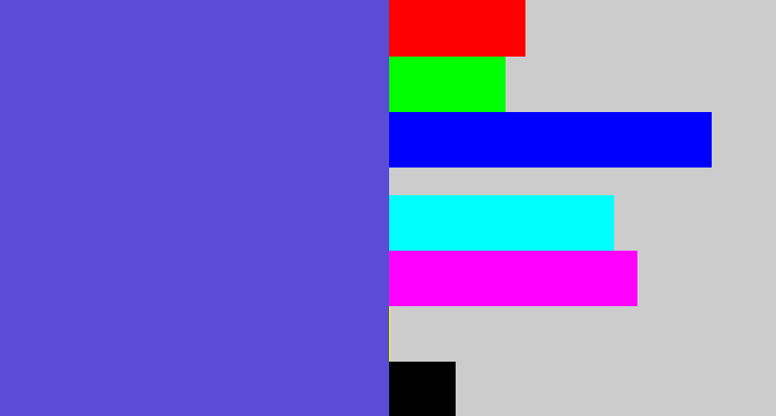 Hex color #5a4cd4 - bluey purple