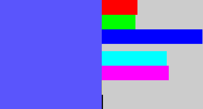 Hex color #5a55fc - purpleish blue
