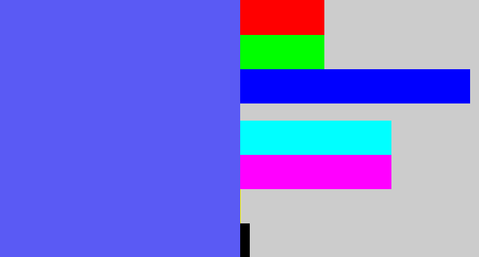 Hex color #5a5af4 - purpleish blue