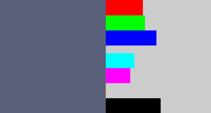 Hex color #5a5f7b - slate
