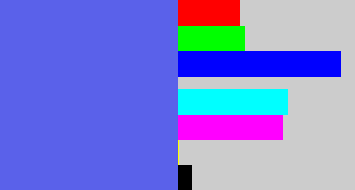 Hex color #5a61ea - warm blue