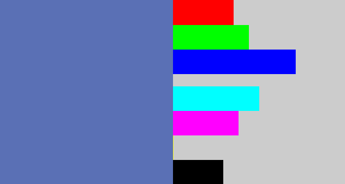 Hex color #5a70b5 - off blue