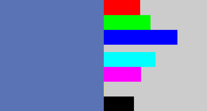 Hex color #5a73b4 - off blue