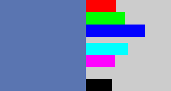 Hex color #5a75b1 - off blue