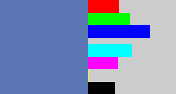 Hex color #5a77b3 - off blue