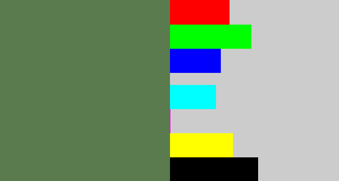 Hex color #5a7b4d - dark sage