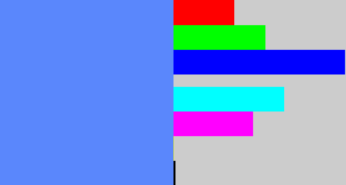 Hex color #5a87fc - soft blue