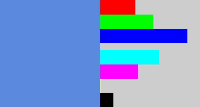 Hex color #5a88dd - soft blue