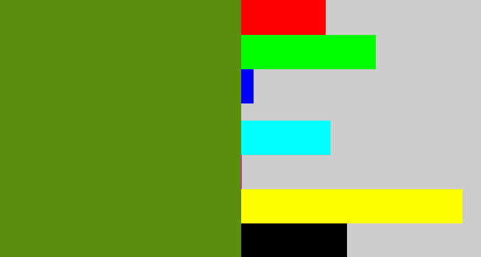 Hex color #5a8e0c - sap green