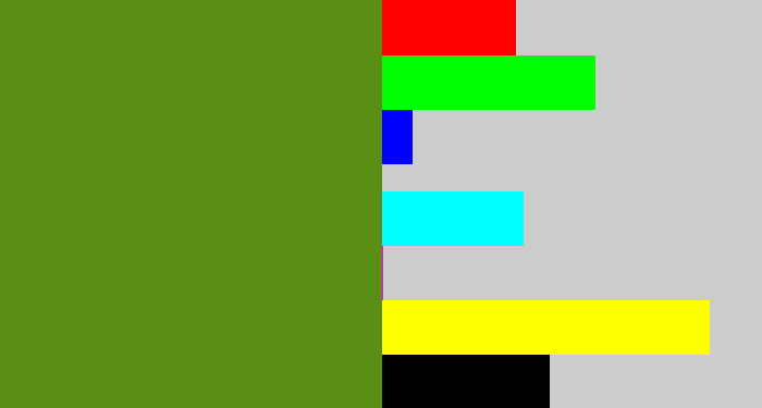 Hex color #5a8e14 - sap green