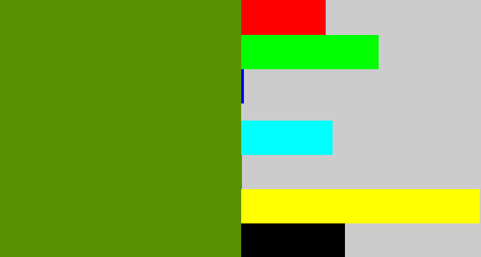 Hex color #5a9102 - sap green