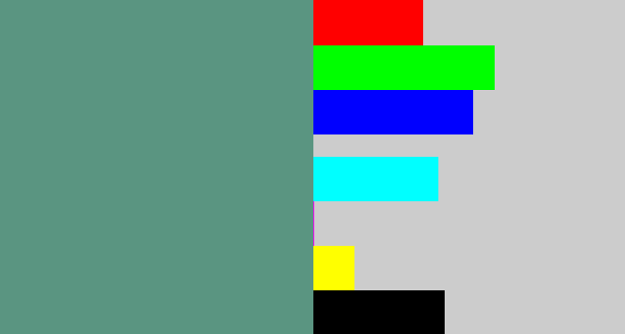 Hex color #5a9581 - grey teal