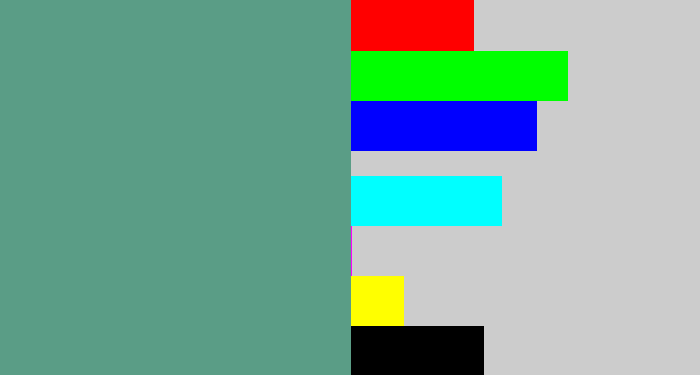 Hex color #5a9d86 - grey teal