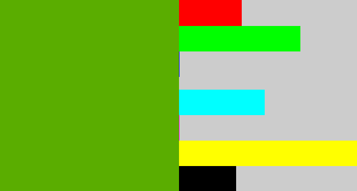 Hex color #5aad00 - kermit green