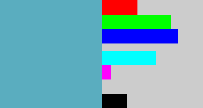 Hex color #5aadbf - greyblue