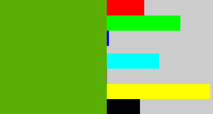 Hex color #5aaf05 - kermit green