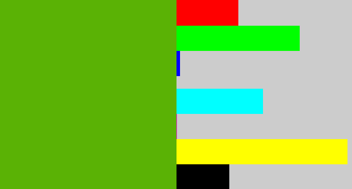 Hex color #5ab205 - kermit green