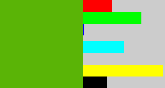 Hex color #5ab406 - kermit green