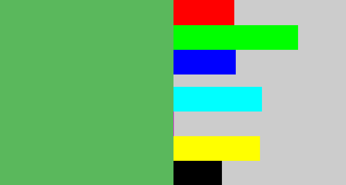 Hex color #5ab85c - dark pastel green