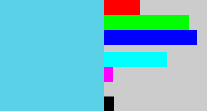 Hex color #5ad1e6 - lightblue