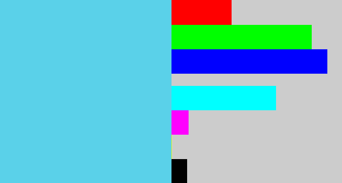 Hex color #5ad1e9 - lightblue