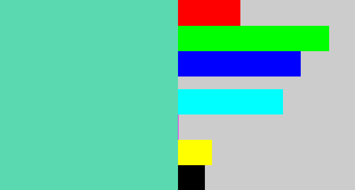 Hex color #5ad9b0 - light greenish blue