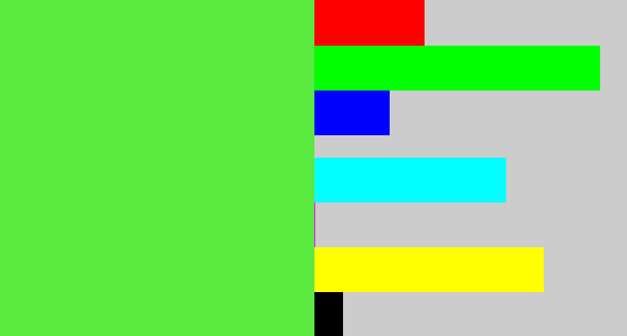 Hex color #5ae93e - toxic green