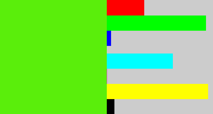 Hex color #5aee0b - bright lime green