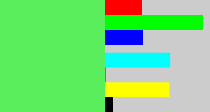 Hex color #5aee5d - lightish green