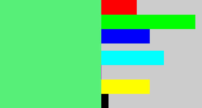 Hex color #5aee7b - lightish green