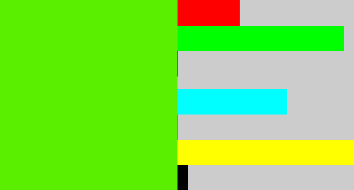 Hex color #5aef00 - bright lime green