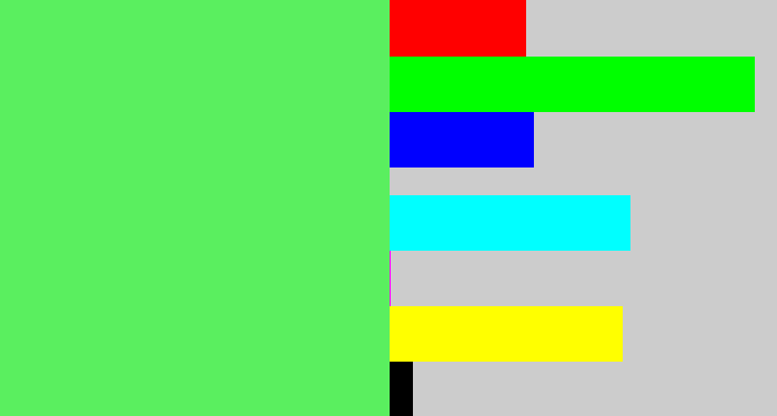 Hex color #5aef5f - lightish green