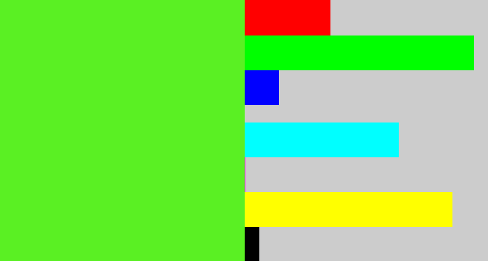 Hex color #5af023 - toxic green