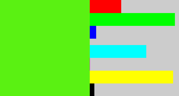 Hex color #5af112 - bright lime green