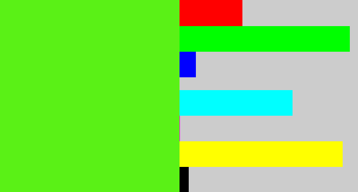 Hex color #5af116 - bright lime green