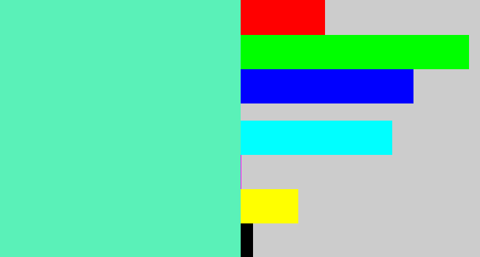 Hex color #5af1b8 - light greenish blue