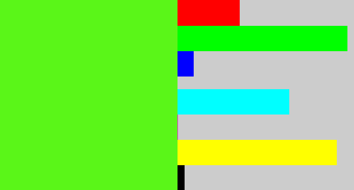 Hex color #5af618 - bright lime green