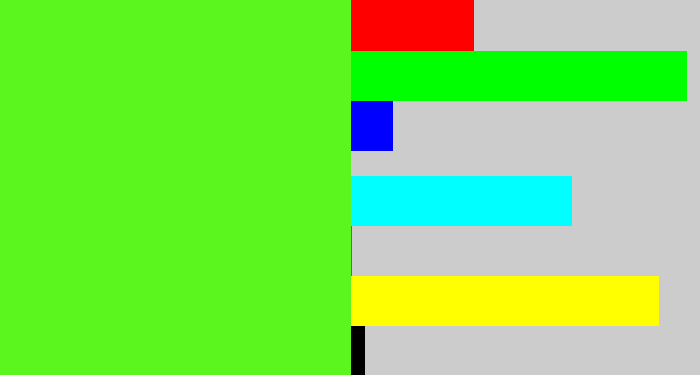 Hex color #5af61e - bright lime green